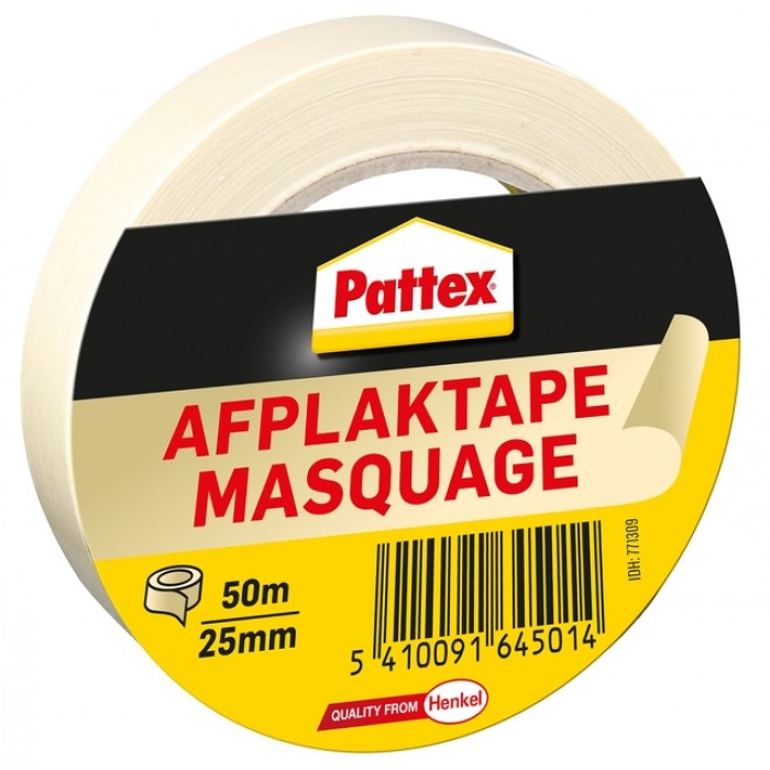 Afplaktape Pattex 25mmx50m creme