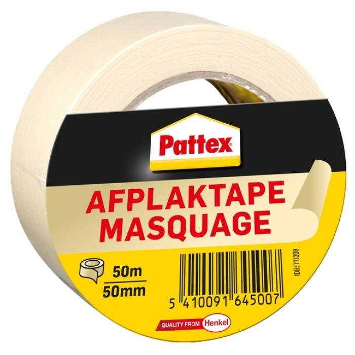 Afplaktape Pattex 50mmx50m creme