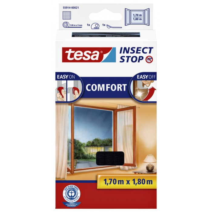 Insectenhor tesa® Insect Stop COMFORT raam 1,7x1,8m zwart