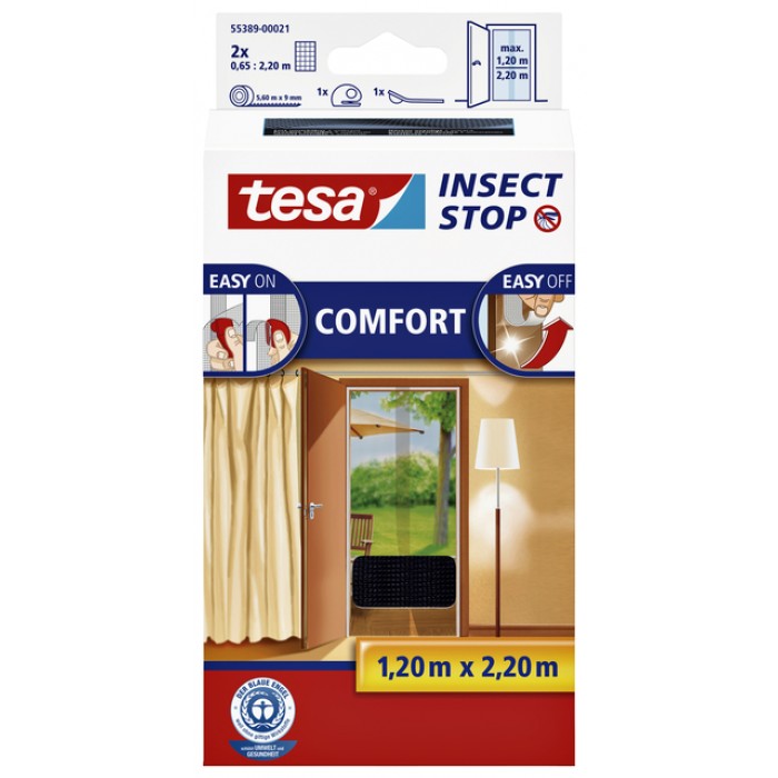 Insectenhor Tesa 55389 voor deur 1,2x2,2m zwart