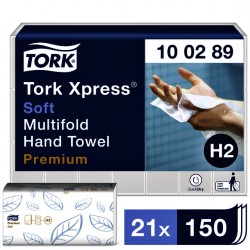 Handdoek Tork Xpress H2 multifold 2-laags wit 100289