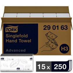 Handdoek Tork H3 Advanced Z-gevouwen 2-laags wit 290163