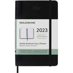 Agenda notitieboek 2023 Moleskine 12mnd Pocket soft cover zwart