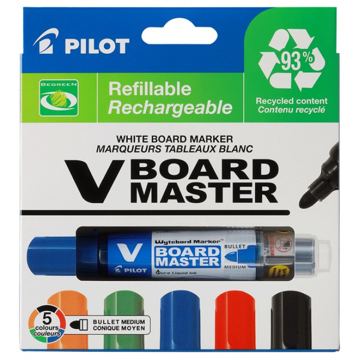 Whiteboardmarker PILOT Begreen rond medium assorti 5 stuks