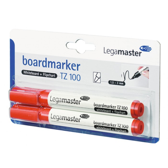 Whiteboardmarker Legamaster TZ 100 rond 1.5-3mm rood blister à 2 stuks