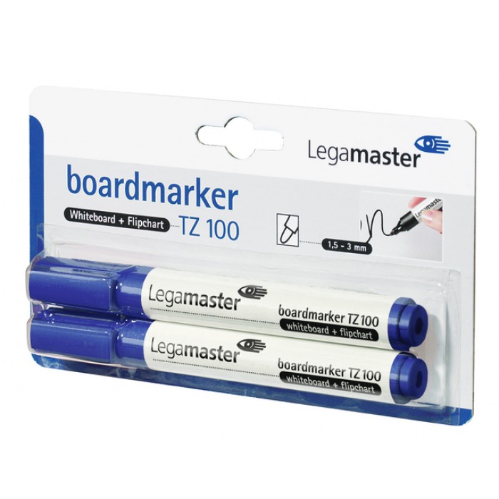 Whiteboardmarker Legamaster TZ 100 rond 1.5-3mm blauw blister à 2 stuks