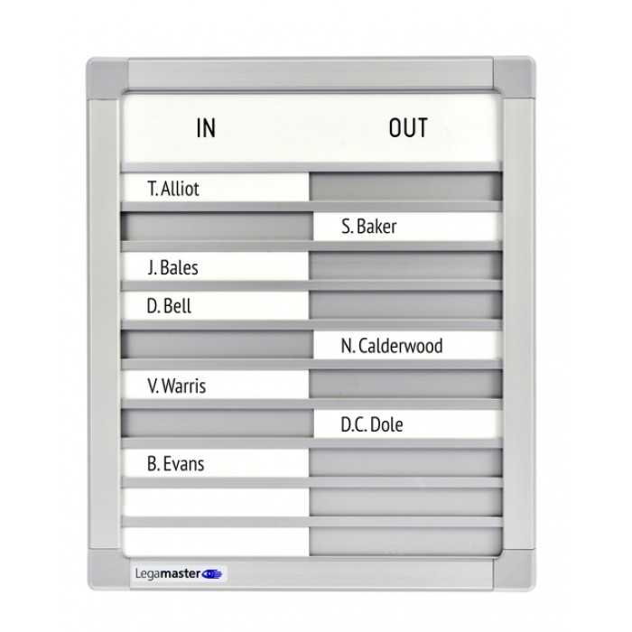 Aan-afwezigheidsbord Legamaster 310x260mm 10 namen
