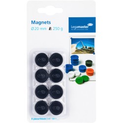 Magneet Legamaster 20mm 250gr zwart 8 stuks