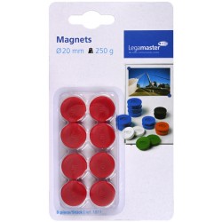 Magneet Legamaster 20mm 250gr rood 8 stuks