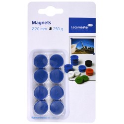 Magneet Legamaster 20mm 250gr blauw 8 stuks