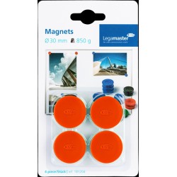 Magneet Legamaster 30mm 850gr rood 4 stuks