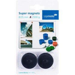 Klik hier voor meer details over  Magneet Legamaster 35mm super 2500gr zwart 2 stuks Magneet Legamaster 35mm super 2500gr zwart 2 stuks