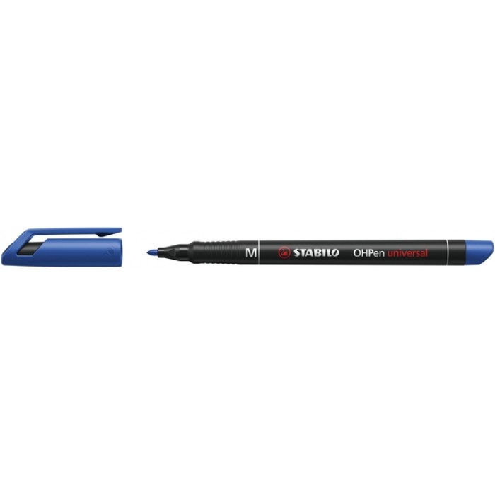 Viltstift STABILO OHpen 843/41 permanent rond medium blauw