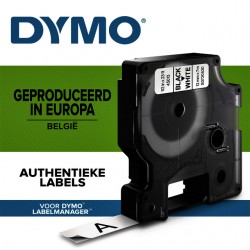Labeltape Dymo D1 45013 720530 12mmx7m polyester zwart op wit