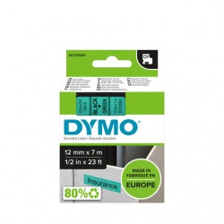 Labeltape Dymo D1 45019 720590 12mmx7m polyester zwart op groen
