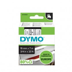 Labeltape Dymo 45800 D1 720820 19mmx7m zwart op transparant