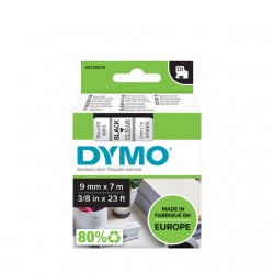 Labeltape Dymo D1 40910 720670 9mmx7m polyester zwart op transparant