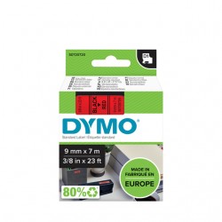 Labeltape Dymo D1 40917 720720 9mmx7m polyester zwart op rood
