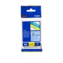 Labeltape Brother P-touch TZe-521 standaard 9mm zwart op blauw