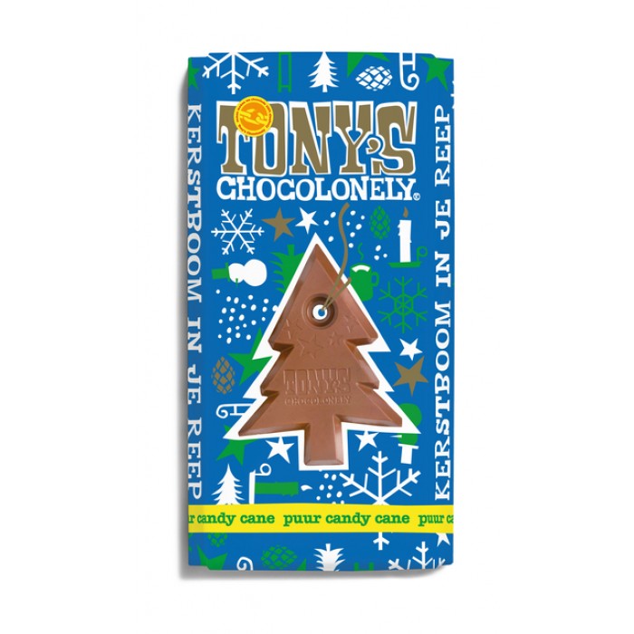 Chocolade Tony's Chocolonely puur mint candy cane 180gr