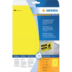 Etiket HERMA 8032 105x148mm folie geel 100stuks