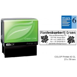 Tekststempel Colop 40 green line personaliseerbaar 6regels 59x23mm