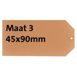 Label karton nr3 200gr 45x90mm chamois 1000stuks