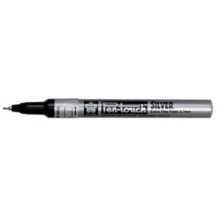Viltstift Sakura pen-touch EF zilver 1-2mm