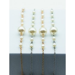 Brillenketting I Need You assorti parels met goud en zilver 4 stuks
