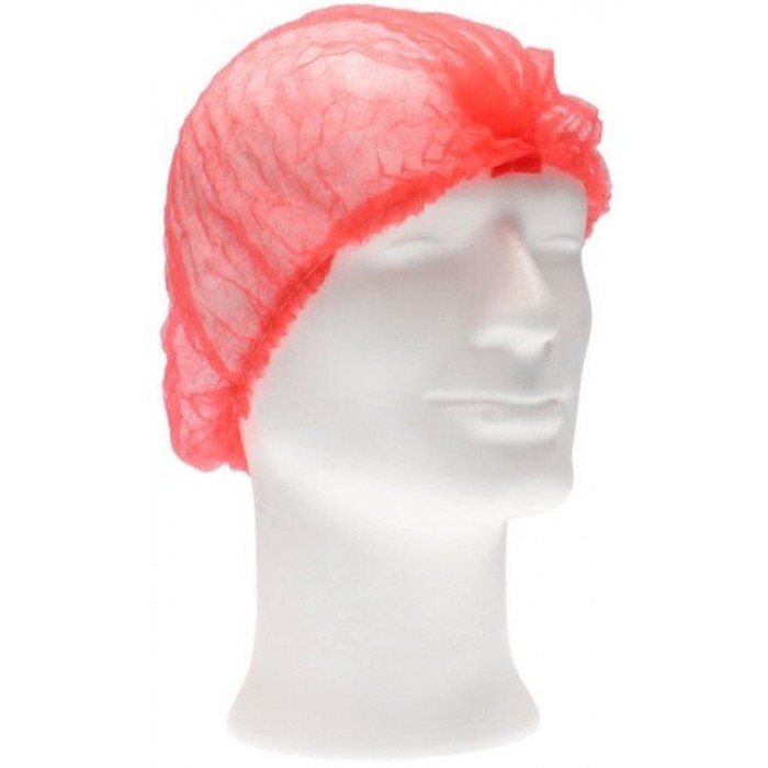 Haarnet CMT clip non-woven M 49cm PP rood 100 stuks