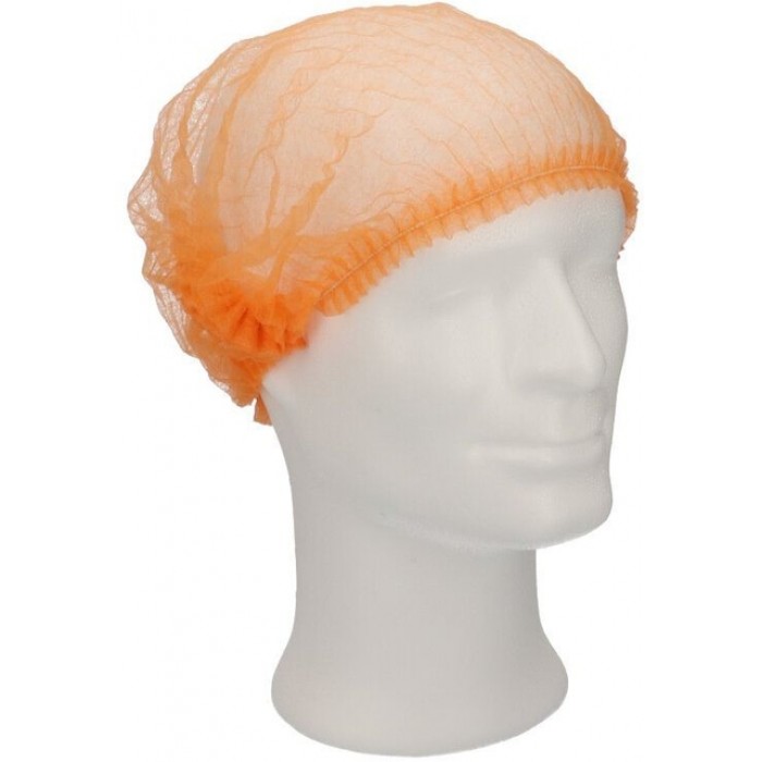 Haarnet CMT clip non-woven M 49cm PP oranje 100 stuks