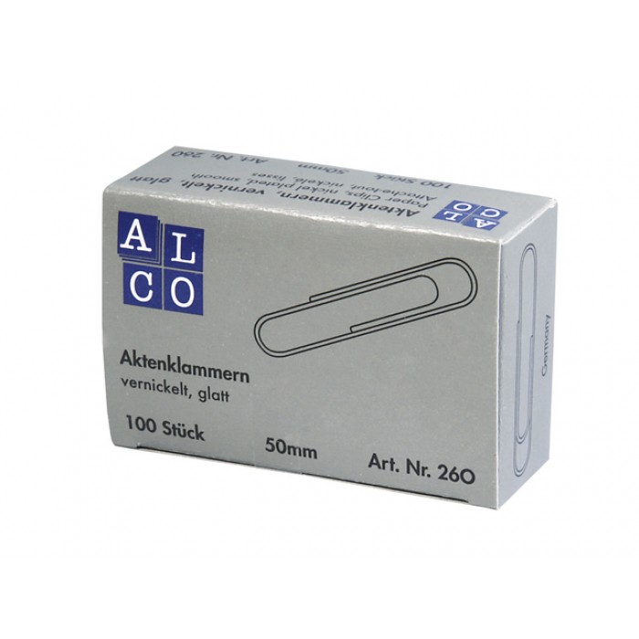 Paperclip Alco 50mm rond vernikkeld 100 stuks