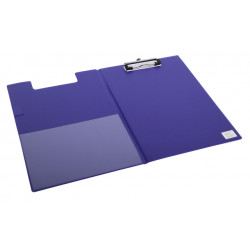 Klembordmap Quantore A4 staand PVC blauw met 100mm klem + penlus