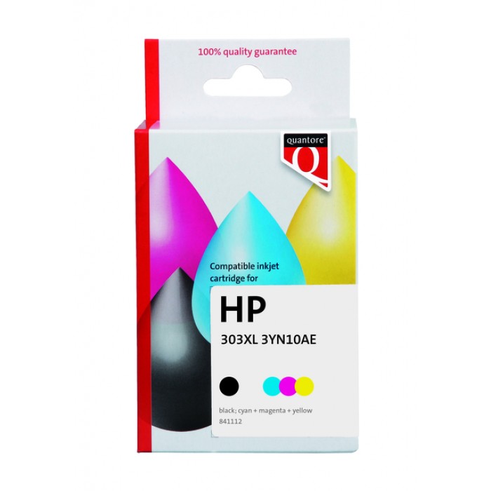 Inktcartridge Quantore alternatief tbv HP 3YN10AE 303XL zwart + 3 kleuren