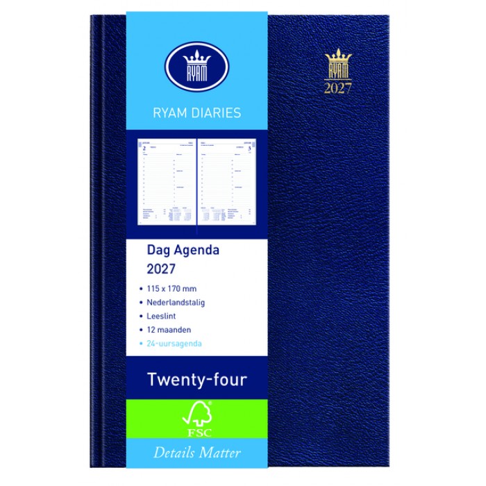 Agenda 2027 Ryam Twenty-four Mundior 1dag/1pagina blauw