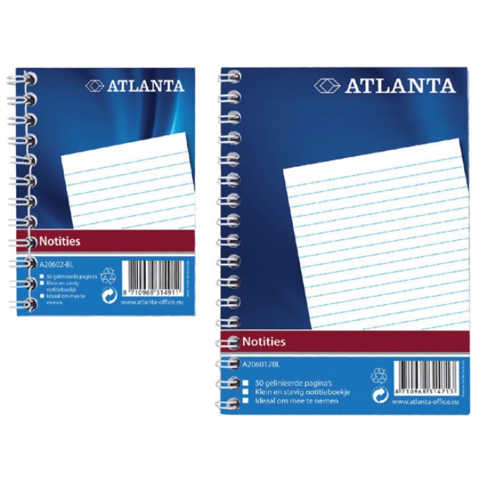 Notitieboek Atlanta A7 lijn 100blz met zijspiraal