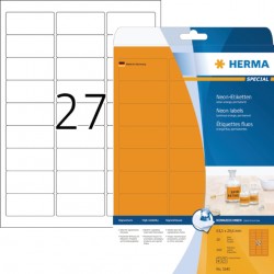 Etiket HERMA 5141 63.5x29.6mm neonoranje 540stuks