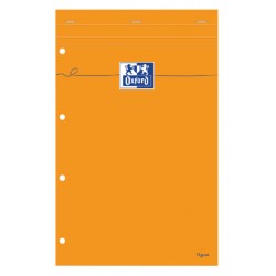 Cursusblok Oxford Everyday A4+ lijn 4-gaats 160 pagina's 80gr oranje
