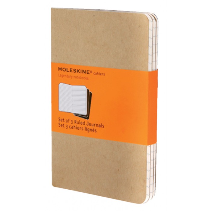 Schrift Moleskine 90x140mm lijn 128 pagina's pocket kraft