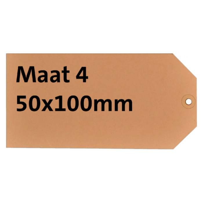 Label karton nr4 200gr 50x100mm chamois 1000stuks