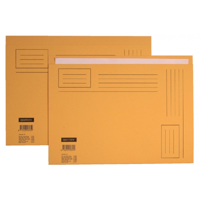 Vouwmap Quantore Folio ongelijke zijde 250gr geel