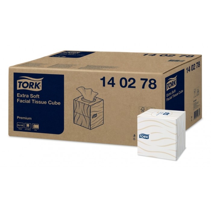 Facial tissues Tork Premium kubus 2-laags 100 vel wit 140278