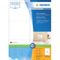 Etiket HERMA 4653 99.1x93,1mm premium wit 600stuks