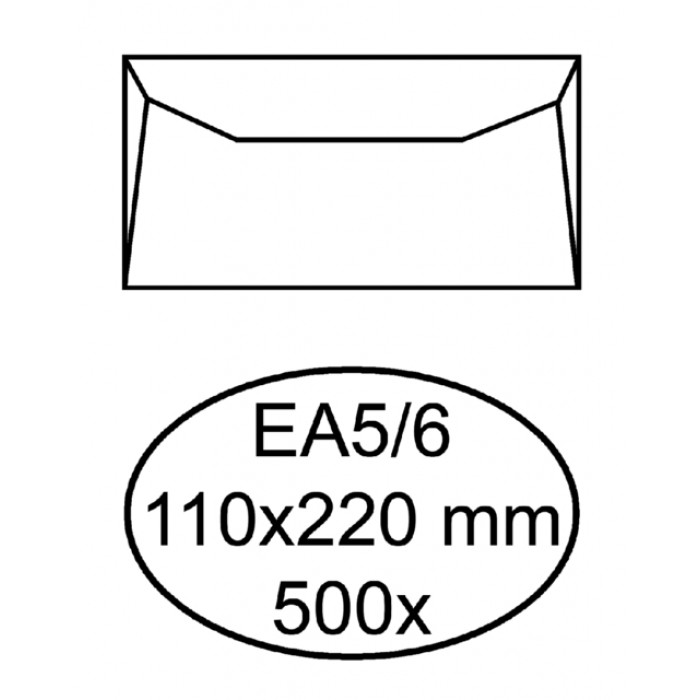 Envelop Hermes bank EA5/6 110x220mm gegomd wit
