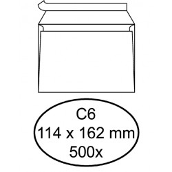 Envelop Hermes bank C6 114x162mm zelfklevend met strip wit