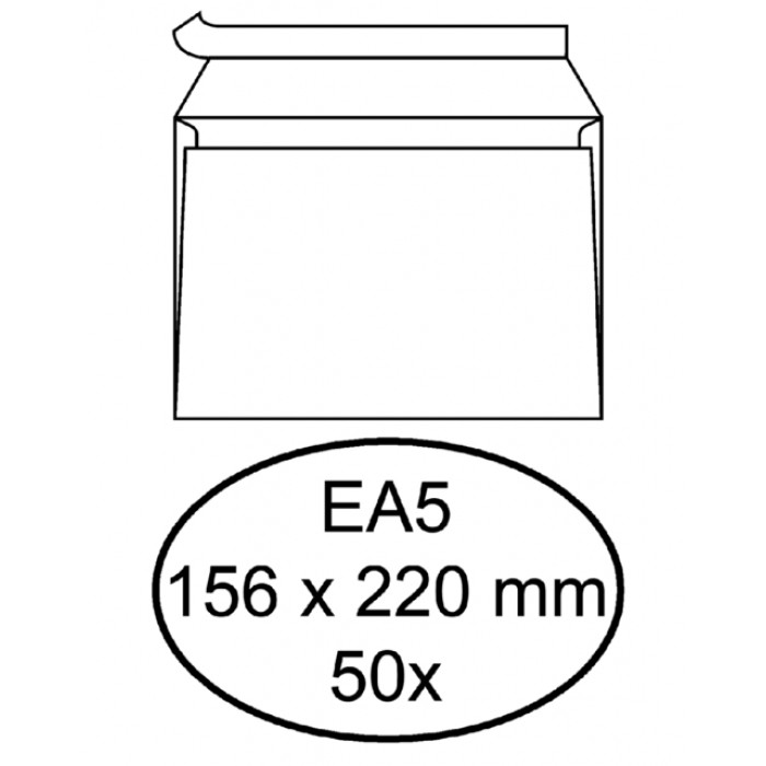 Envelop Hermes bank EA5 156x220mm zelfklevend wit pak à 50 stuks