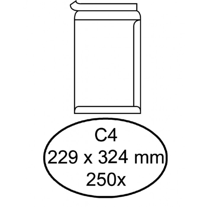 Envelop Quantore akte C4 229x324mm zelfklevend wit 250stuks