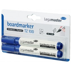 Viltstift Legamaster TZ 100 whiteboard rond 1.5-3mm blauw blister à 2 stuks
