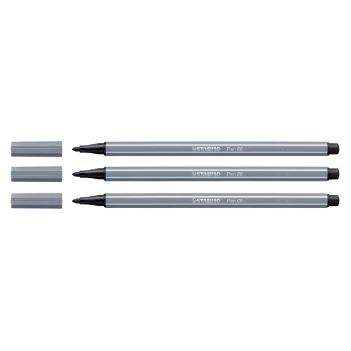 Viltstift STABILO Pen 68/96 medium donkergrijs