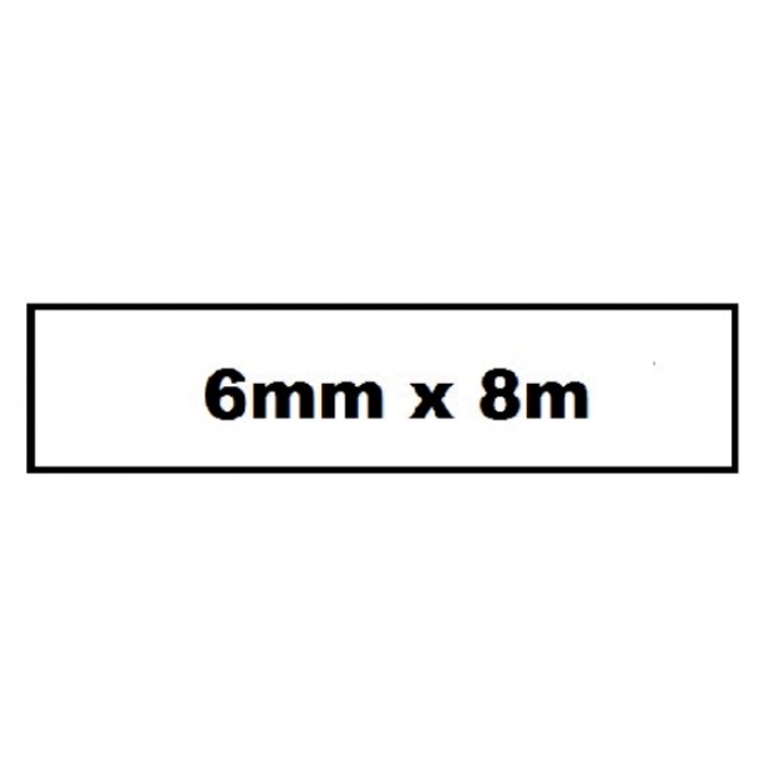 Labeltape Quantore TZE-211 6mm x 8m zwart op wit